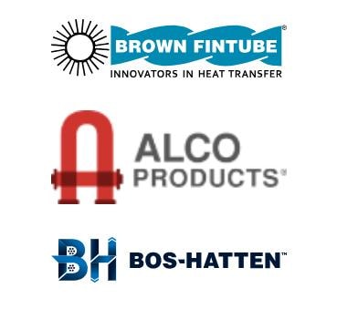 Brown Fintube, Alco Products, and Bos-Hatten manufacturer logos